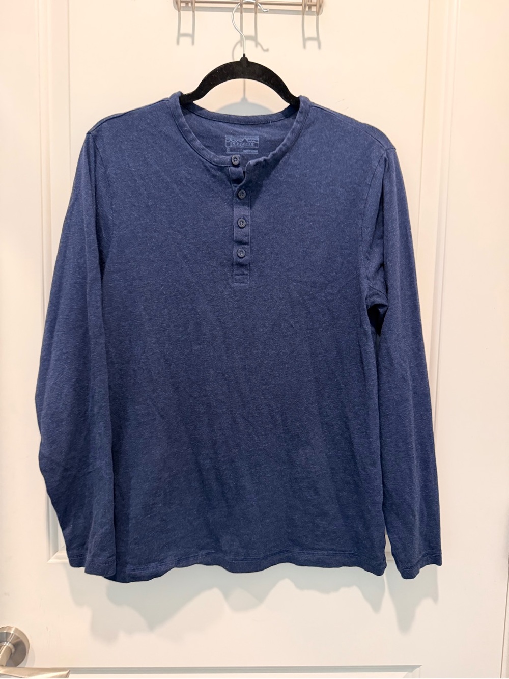 Patagonia Blue Long Sleeve Henley Shirt Size S